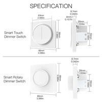 RSH inalámbrico Wifi inteligente 220V Reino Unido UE 110V EE. UU. Iluminación Rotary Timer Dimmer Slide Control de voz Alexa Led Dimmer Switch Tuya