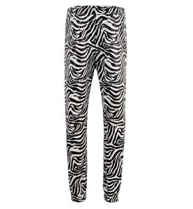 Pantalones de Mujer Personalizados 100% Cuero Nappa con Estampado de Cebra, Corte Entallado, Marca Privada OEM/ODM, Pantalones Clásicos de Lujo - Product Image 3