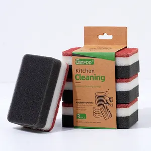 Kitchen Cleaning Tools High-density Brown Black White Dish-washing Sponge Scouring Pad Cleaning Dishes Washing Pot