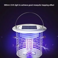 Piège à moustiques électronique à LED, zapper solaire, lumière UV, étanche, portable, lampe tueuse d'extérieur