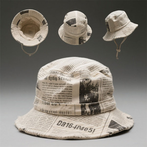 Tùy Chỉnh Tất Cả Các Trên In Ấn Tin Tức Giấy Hình Ảnh Dây Xô <span class=keywords><strong>Hat</strong></span> Thời Trang Unisex Có Thể Điều Chỉnh Ngư Dân Cap Bãi Biển <span class=keywords><strong>Hat</strong></span> - Product Image 3