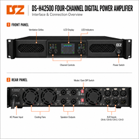 Amplificateur de puissance numérique PA de classe D 4*2500W, amplificateur de puissance PFC à 4 canaux à large plage de tension pour système de sonorisation de scène