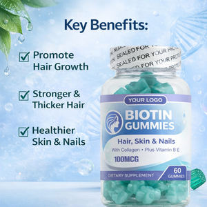 Integratori Alimentari OEM/ODM per la Crescita dei Capelli con Super Biotina+Vitamina C B7, Caramelle Gommose alla Biotina, Collagene e Cheratina - Product Image 4