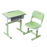 Bureau d'étude individuel RSD moderne et écologique en plastique et acier, avec pieds stabilisés, pour salle de classe et mobilier scolaire