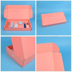 Fournitures d'emballage, boîte en papier cosmétique, laminage mat, emballage cadeau, design rose et blanc, emballage pour produits de soin de la peau, boîte de livraison - Product Image 3