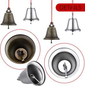 Lonceng sapi Vintage, Gantungan pintu kuda domba Grazing emas perak, lonceng banyak warna, unta anjing pertanian pedesaan - Product Image 2