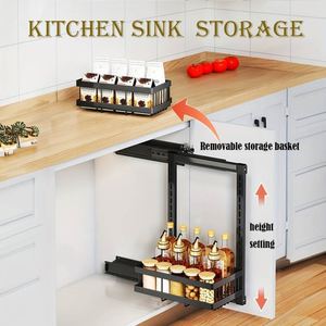 Nouvelles Armoires de Cuisine Professionnelles : Accessoires Modernes, Panier de Rangement Coulissant, Organisateur de Tiroir, Plateau de Rangement, Panier Rabattable pour Armoire - Product Image 4