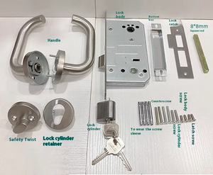Moderno Rock universale in acciaio inox a prova <span class=keywords><strong>di</strong></span> fuoco serratura a cilindro maniglia Set completo chiave sblocco per Hotel <span class=keywords><strong>di</strong></span> sicurezza antincendio <span class=keywords><strong>passaggio</strong></span> - Product Image 5