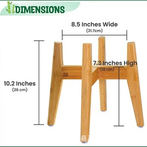 Bamboo <b>Dog</b> Feeding Rack Wooden Elevated <b>Stand</b> For Large <b>Dogs</b> Pet <b>Bowl</b> Holder With Stainless Steel <b>Bowls</b> - Product Image 3