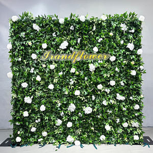 2025โรงงานขายดีฉากหลังผนังงานแต่งงานโรงงานที่มีคุณภาพสูงดอกไม้สีเขียวที่มีสีสันผนังดอกไม้ม้วนขึ้นผนังดอกไม้ผ้าไหม - Product Image 6
