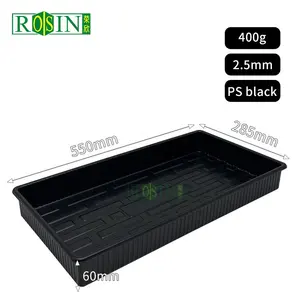 Wholesale 20x10 Inches Garden Plastic Black Flat Nursery Seed Tray Microgreen Trays Without Holes