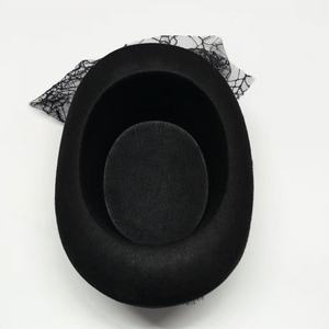 Elegante Sombrero de Encaje Negro y Plumas con Velo de Telaraña, Estilo Victoriano Retro, para Mujeres, Eventos Temáticos, Actuaciones Escénicas - Product Image 3