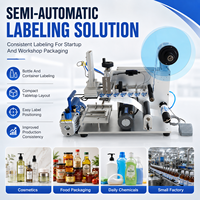 Machine d'étiquetage semi-automatique pour bouteilles plates MT-60, applicateur d'autocollants de table