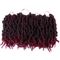 Cheveux synthétiques pour tresses, 10 pouces, 65g, boucles pré-tordues, torsades à ressort, cheveux pour tresses, bomb twist, multicolores