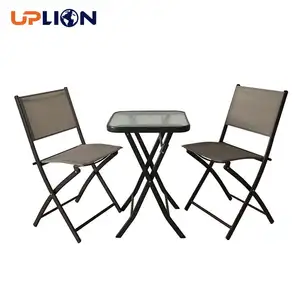 Uplion 현대 야외 정원 파티오 접는 세트 3pcs 발코니 세트 테이블과 의자 가구