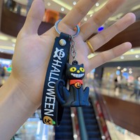 2024 nouveaux cadeaux de la Toussaint en gros PVC caoutchouc citrouille araignée chauve-souris porte-clés Halloween fantôme porte-clés