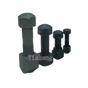 High quality black hex track shoe bolt and nut 12.9 grade excavator track bolt