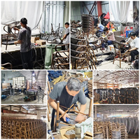 Ensemble de salle à manger de luxe pour banquets, tables et chaises d'hôtellerie, pour restaurants, événements en plein air et en intérieur, chaises en rotin tressé pour cafés