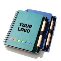 Bloc-notes en kraft personnalisable avec logo YS040, avec stylo, notes adhésives, carnet imprimé, promotion, carnet personnalisé