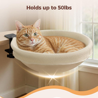 Lit de bureau pour chat SUREWALHOME, grand, robuste, avec perchoir rotatif et housse en tissu amovible et lavable, supporte jusqu'à 50 livres