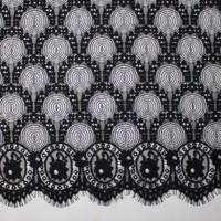Tissu en dentelle française jacquard brocart noir en polyester/nylon, largeur 150 cm, accessoire vestimentaire, marque YUGU YG-2423, vente en gros usine
