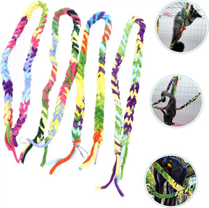 Parque infantil multifuncional para mascotas pequeñas: <span class=keywords><strong>Escalera</strong></span> de escalada para hámster, puente de cuerda de ardilla y juego de columpio de percha de algodón colorido para loros - Product Image 3