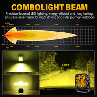 4,5 Zoll 30W Bernsteinfarbene LED-Zusatzfahrlampe 5000LM Kombi-Strahl IP67 Wasserdicht A-Säulen-Montage 24V DC für Offroad ATV SUV