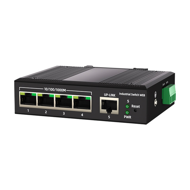 5 Port Gigabit Industrial Managed POE Switch RJ45 Web Managed DIN Rail Mount Ethernet Switch IEEE802.3af/at/bt for IP Camera