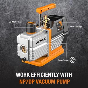 Pompe à vide à double étage Navac 7 CFM 15 microns Pro pour systèmes CVC - Product Image 2