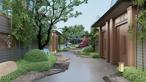 Nexus Villa Design de paysage de parc écologique moderne Planification globale d'écologisation extérieure avec solution de conception graphique de rendu 3D - Product Image 5