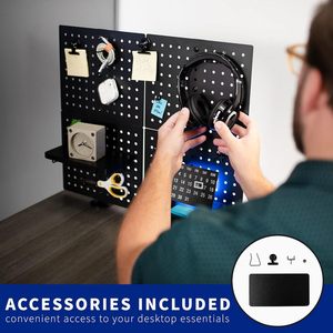 Metal Pegboard <b>Desk</b> Organizer Carbon Steel Rectangle <b>Wall</b> Mounted Desktop Storage Rack Multifunctional Customizable Accessories - Product Image 4