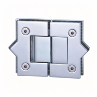 Charnière en laiton massif chromé miroir KAIENDI, fixation pour porte de douche sans cadre en verre trempé