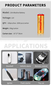 Cuenan Ce Certified Hot Sale ultra Alkaline <b>Batteries</b> 23A 12V Primary Cell Non Rechargeable OEM Acceoted for Door Key - Product Image 4