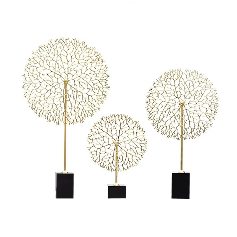 Light Luxury Accessories Creative Furnishings Zinc Alloy Coral Ornament Living Room Decoration