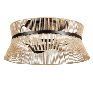 Plafonnier en bois LED blanc chaud 3500K Ra80 style rustique à montage en surface 220V grande taille avec télécommande pour salon - Product Image 1