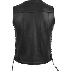 Chaleco de Cuero Genuino para Hombre FOXA, Chaleco de Motociclista sin Mangas, Resistente al Viento - Product Image 4