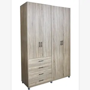 美式木质廉价层压设计现代卧室套装橡木储物衣柜