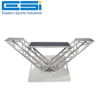Nouvelles Tendances ESI TUV Table de DJ en treillis d'aluminium en forme de V avec étagères surélevées pour moniteur et présentoirs de truss d'éclairage