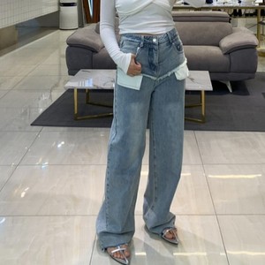 Jean déchiré décontracté taille haute ample et confortable à jambe large pour femme – Tendance - Product Image 1