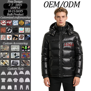 Chaqueta de Plumón Gruesa de Invierno de Alta Calidad Personalizada, Chaqueta Acolchada con Capucha de Plumas para Exteriores, para Hombre - Product Image 1