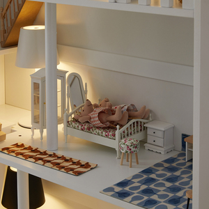 Estantería Extensible de Madera Ecológica <span class=keywords><strong>Blanca</strong></span> Moderna para Niños, Mueble de Juego de Imitación para Dormitorio u Oficina en Casa - Product Image 4