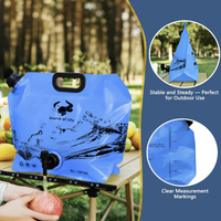 Pochette à eau en plastique transparente pliable, sac de stockage d'eau réutilisable et étanche avec poignée pour le camping et les voyages en plein air