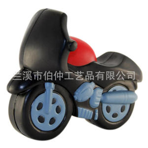 Jouet moto en plastique en forme de dessin animé, noir, souple, jouet promotionnel pour enfants - Product Image 2