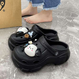 Colección de otoño 2025, cómodas Zapatillas de casa a la moda, zapatos de cueva al aire libre con punta cuadrada, gamuza de algodón, aumento de altura cálido - Product Image 1
