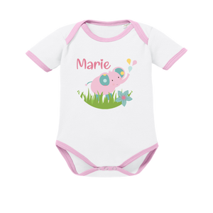 Body per neonato con nome elefante rosa - Product Image 1