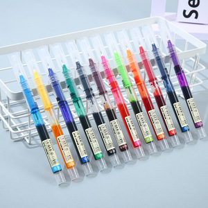 Kapasitas besar cepat kering 0.5mm lurus langsung cair Gel pena alat tulis siswa warna Gel pena - Product Image 6