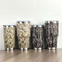 Tumbler Custom Original Camo 30oz 304 Stainless Steel dengan Tutup Sedotan, Dinding Ganda Vakum Terisolasi, Cangkir Kopi, Mug Perjalanan