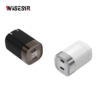 Chargeur rapide GaN PD 35W double port PPS OTP pour iPhone 15 Pro, design compact, adaptateur secteur universel pour usage au bureau