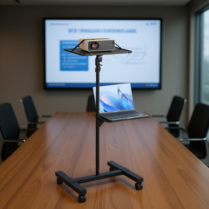 Soporte de Suelo para Proyector con Altura Ajustable, Bandeja Doble, Capacidad de Carga Máxima de 88 Libras, para Oficina o Escenario, Color Negro - Product Image 2