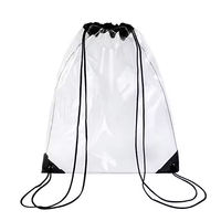 Meilleur prix Sac à cordon étanche en PVC de haute qualité Sac à dos à cordon transparent en plastique personnalisé pour la publicité Gym Concert